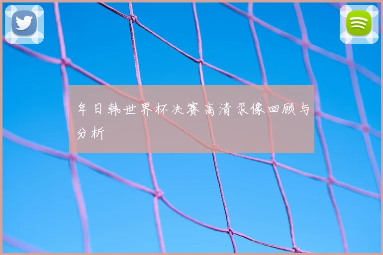年日韩世界杯决赛高清录像回顾与分析